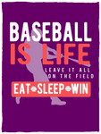 Baseball is Life Cozy Plush Fleece Blanket - 30x40 - Inside The Batters Box
