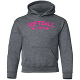 Softball Chick Youth Pullover Hoodie - Inside The Batters Box