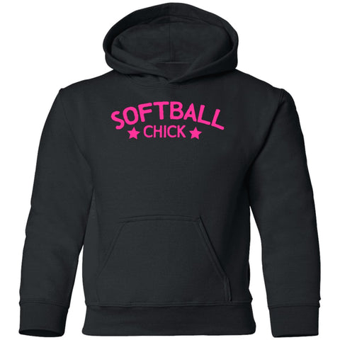 Softball Chick Youth Pullover Hoodie - Inside The Batters Box