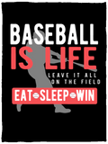 Baseball is Life Cozy Plush Fleece Blanket - 30x40 - Inside The Batters Box