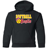 Softball Bestie Youth Pullover Hoodie - Inside The Batters Box