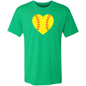Softball Heart Triblend T-Shirt - Inside The Batters Box