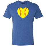 Softball Heart Triblend T-Shirt - Inside The Batters Box
